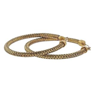 Roberto Coin Primavera 18K Gold  Hoop Earrings