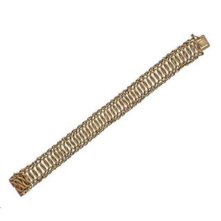 Italian 1960s 18K Gold  Woven Bracelet