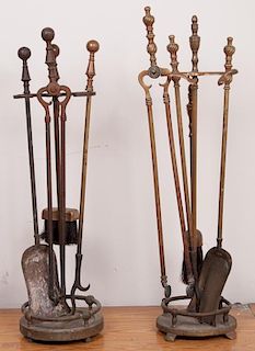 Brass Fireplace Tool Sets, Two (2)