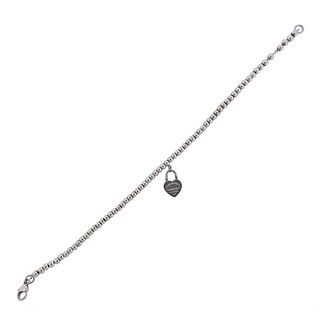 Tiffany &amp; Co Heart Tag Silver Bead Bracelet