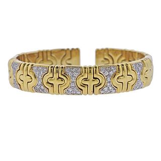 18K Gold Diamond Cuff Bracelet