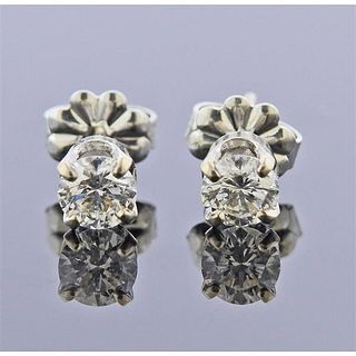 18k Gold 0.80ctw Diamond Stud Earrings