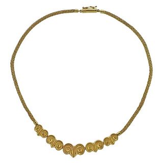 Ilias Lalaounis 18K Gold Swirl Necklace