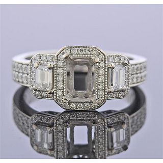 Simon G 18K Gold Diamond Engagement Ring Maunting