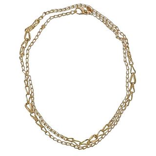 John Hardy Bamboo 18K Gold Long Chain Necklace
