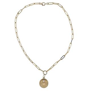 Foundrae 18K Gold Diamond Protection Pendant Necklace