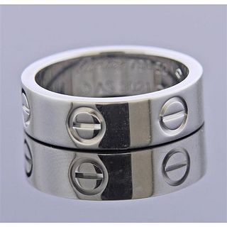 Cartier Love 18k White Gold Band Ring 50