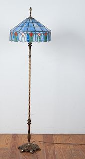Almco Stained & Leaded Glass Floor Lamp