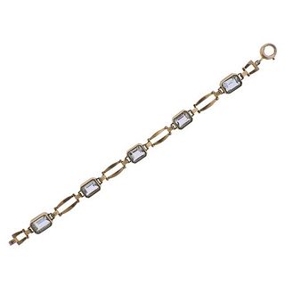 Antique 14k Gold Aquamarine Bracelet