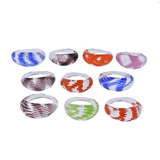 Murano Glass Ring Lot of 10pc