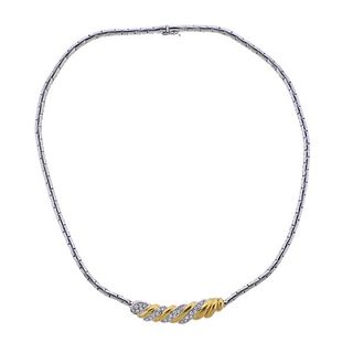 18K Gold Diamond Necklace 