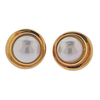 Tiffany &amp; Co 18k Gold Mabe Pearl Earrings