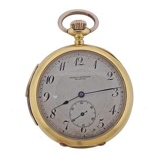 Antique Perret &amp; Berthoud Le Locle 18k Gold Pocket Watch