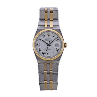 Rolex Oyster Quartz Datejust 18k Gold Steel Watch 17013
