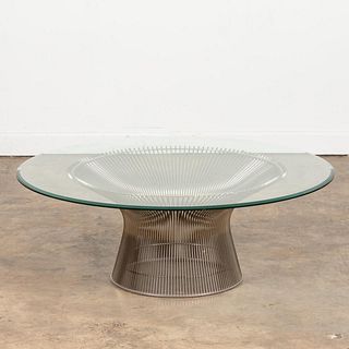 KNOLL PLATNER WIRE COFFEE TABLE W/ GLASS TOP