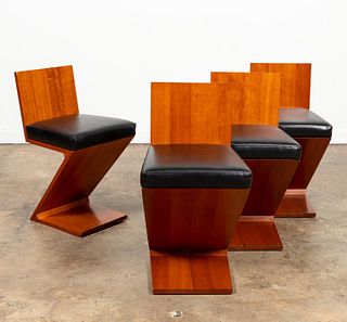 FOUR RIETVELD FOR CASSINA "ZIG ZAG" CHAIRS