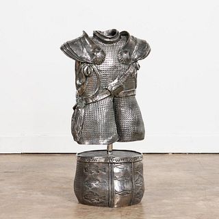 MARY ANNE TURLEY, STEEL SCULPTURE, VEST ON STAND
