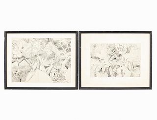 PAIR, PSYCHEDELIC DRAWING ON VELLUM, 1968