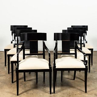 BOLIER BY DECCA BLACK LACQUER DINING CHAIRS