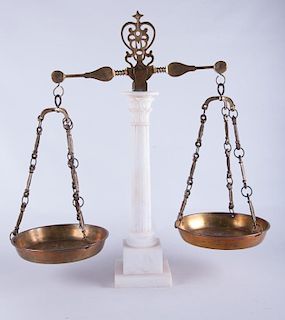 Vintage Brass & Marble Scale