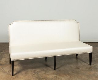 NATHAN ANTHONY WHITE MOCK OSTRICH LEATHER SETTEE