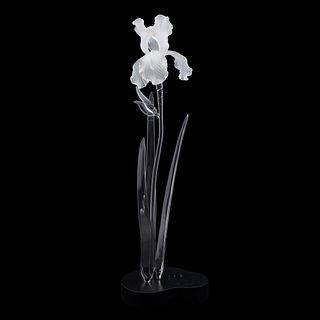 FRABEL IRIS FROSTED GLASS SCULPTURE, 1998