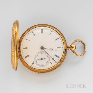 Swiss Gold and Enameled Pendant Watch
