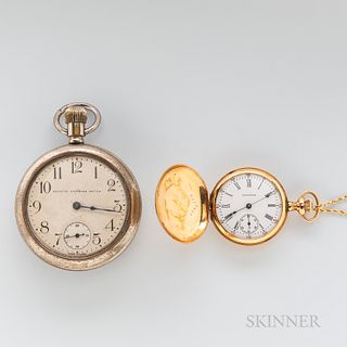 14kt Gold Waltham Pendant Watch and Chain
