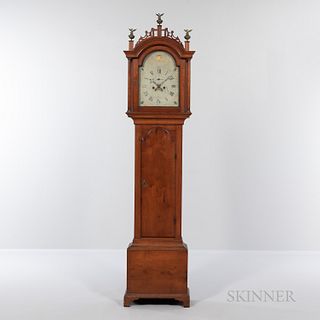 Simon Willard Stained Birch Tall Clock with Minott Dial