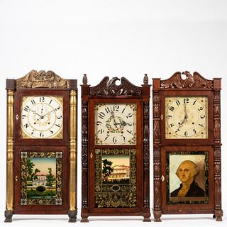 Three Carved Connecticut Shelf Clocks