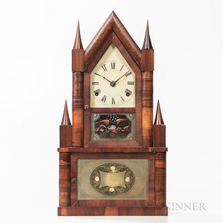 Rosewood Double Steeple Clock by Elisha Manross