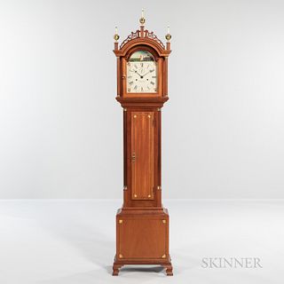 Foster S. Campos Inlaid Mahogany Dwarf Clock