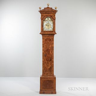 Burl Walnut Quarter-chiming Longcase Clock