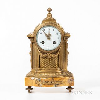Tiffany & Co. Brass and Marble Shelf Clock