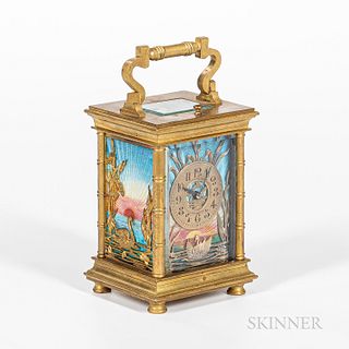 Guilloche Enameled French Carriage Clock