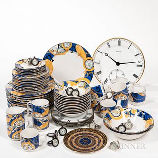 Horological-themed Porcelain Dinner and Tableware