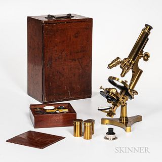 R & J Beck Compound Monocular Microscope