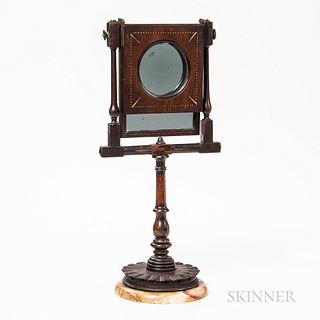 19th Century Mahogany Inlaid Magnifier