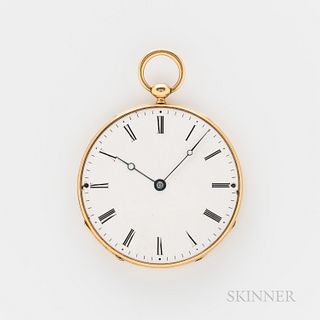 18kt Gold and Enamel Ultra-thin Open-face Watch
