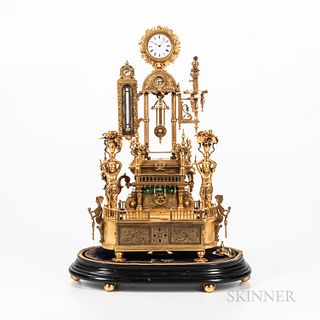 Gilt Renaissance-style "Industrial" Table Clock