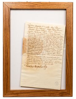 Stanislaw August Poniatowski (Polish, 1732-1798) Signed Document