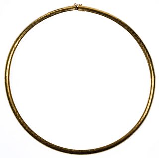 14k Yellow Gold Omega Choker Necklace