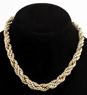 14K Yellow Gold  Pearl Rope Chain Necklace
