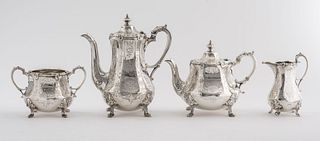 English Sterling Silver Four-Piece Tea Service