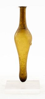 Ancient Roman Amber Glass Flask