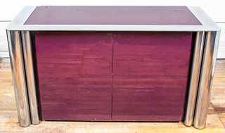 Karl Springer Attr.Lacquer And Chrome Credenza
