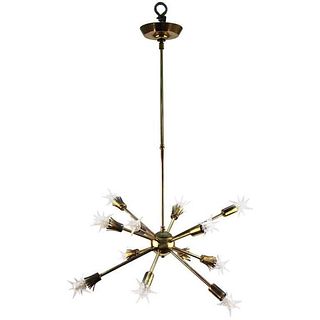 Mid-Century Sputnik Chandelier with Spiked Bulbs
