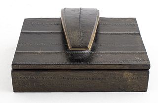 R & Y Augousti Modern Leather Trinket Box