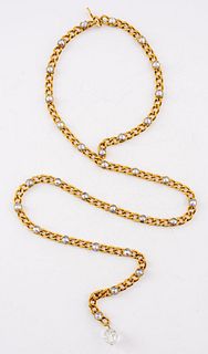 Chanel Gold-Tone Link and Crystal Pendant Belt