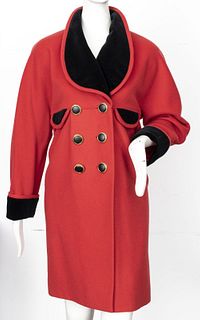 Karl Lagerfeld for Henri Bendel Red Wool Coat